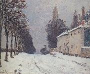 Alfred Sisley Snow on the Road Louveciennes, Germany oil painting artist